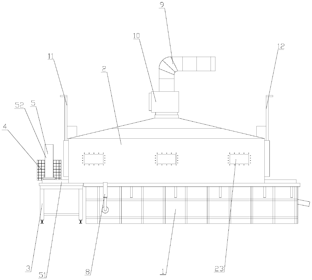 Bolt acid pickling device with good closed waste gas collection effect