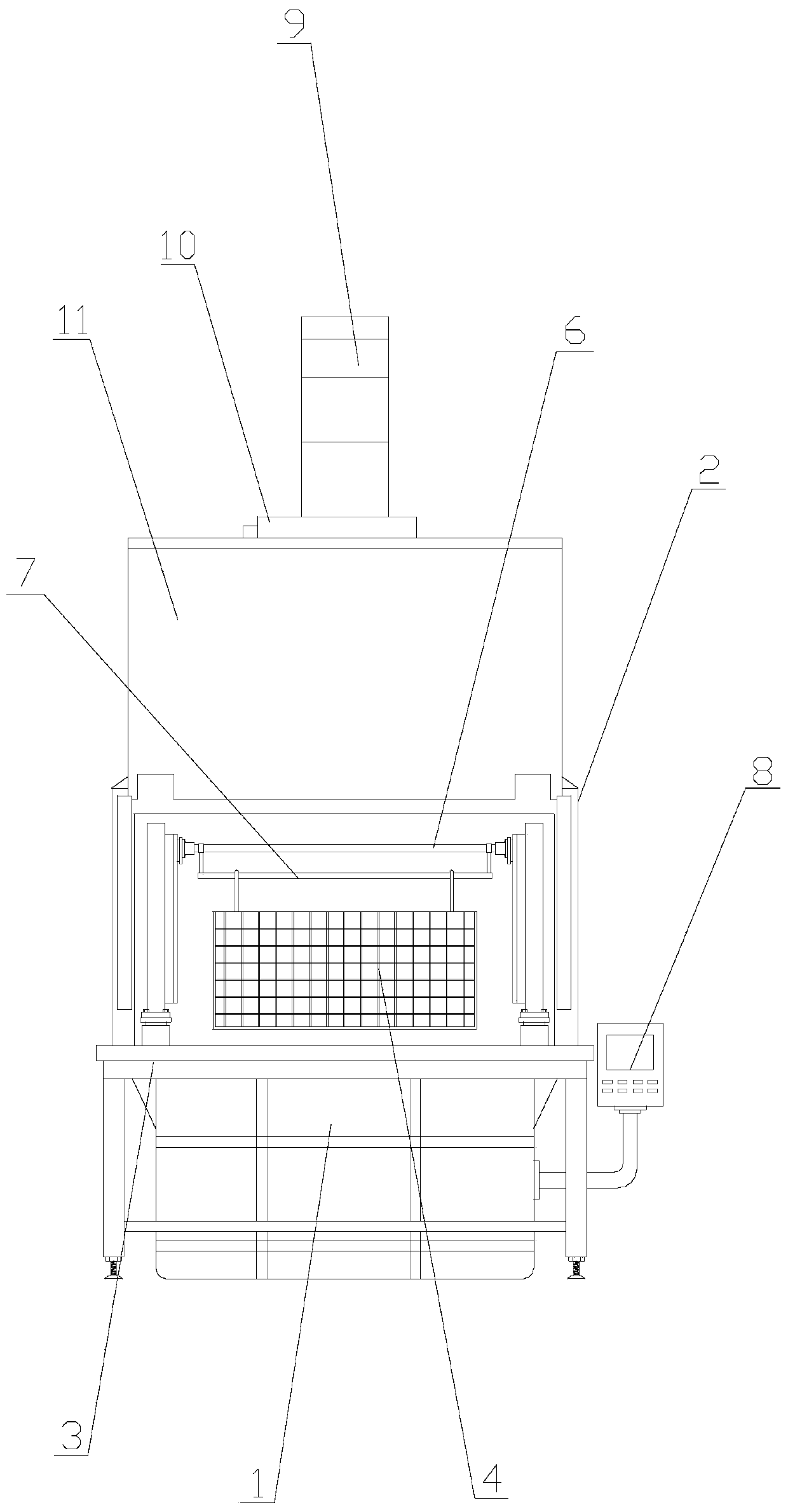 Bolt acid pickling device with good closed waste gas collection effect