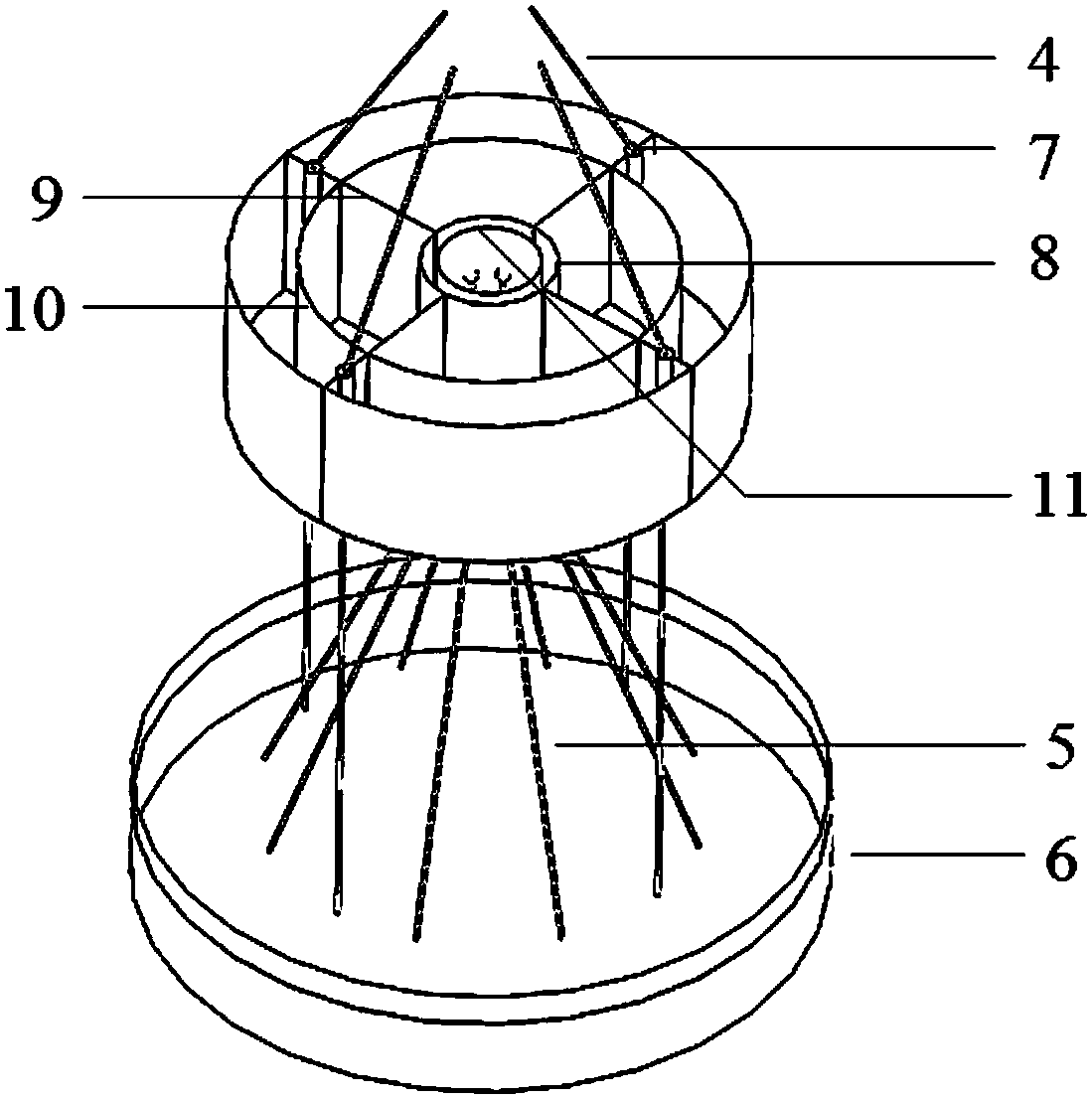 Offshore wind power floating foundation capable of being floatingly transported and construction method thereof