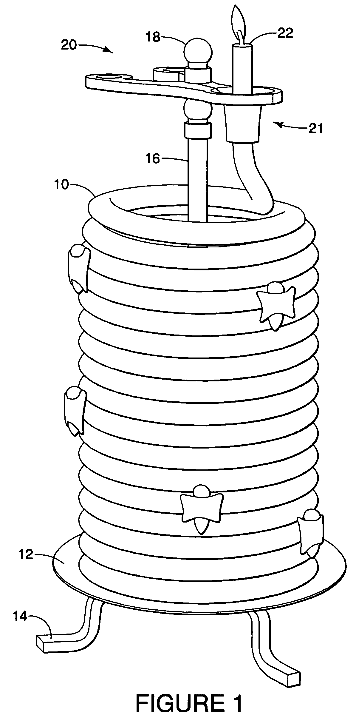 Candle holder and flame extinguisher device