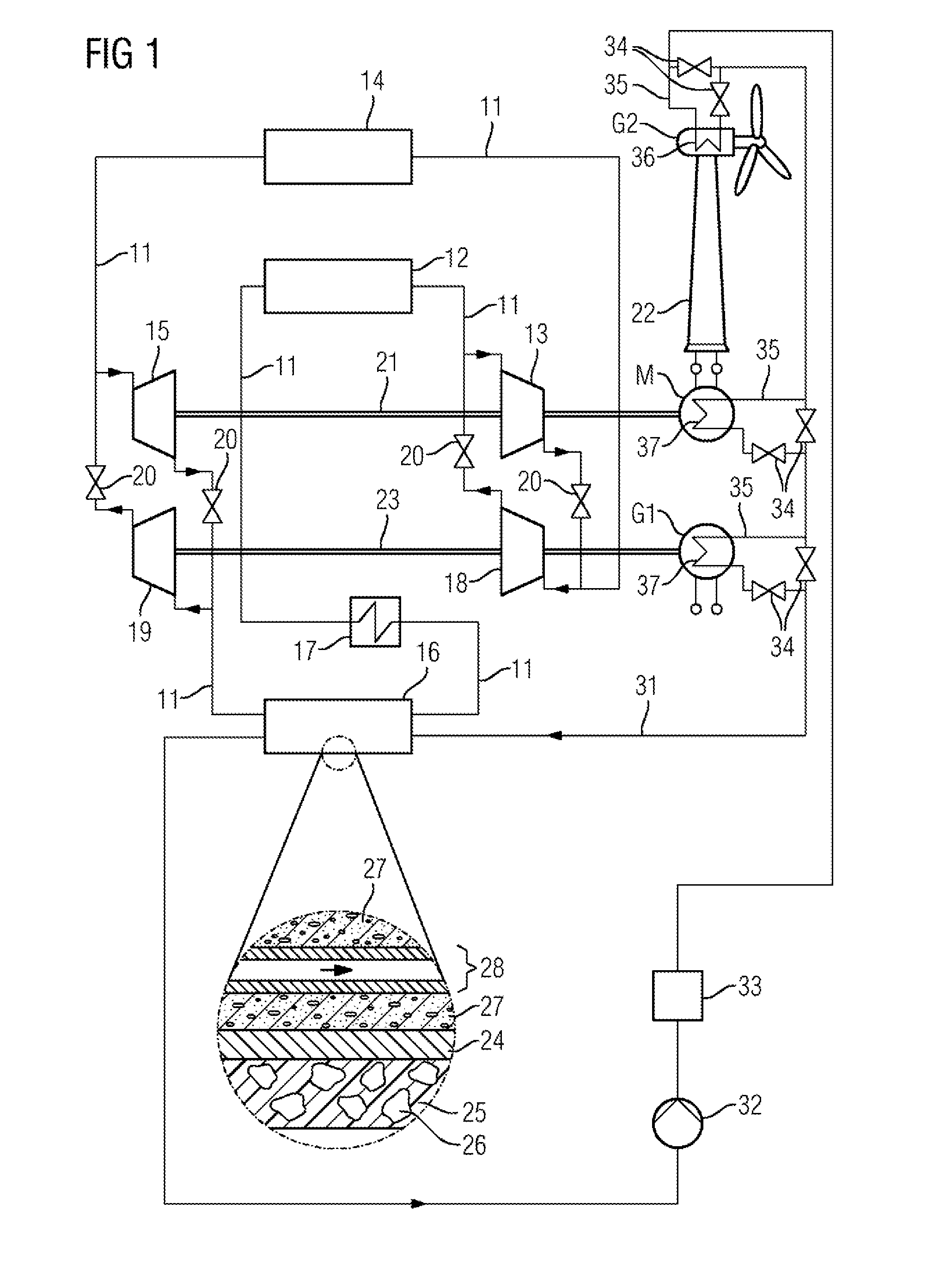 System for storing and outputting thermal energy and method for operating said system