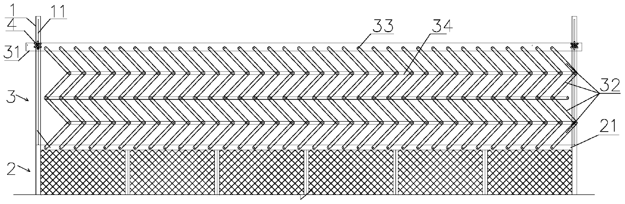 Height-adjustable safety guardrail device