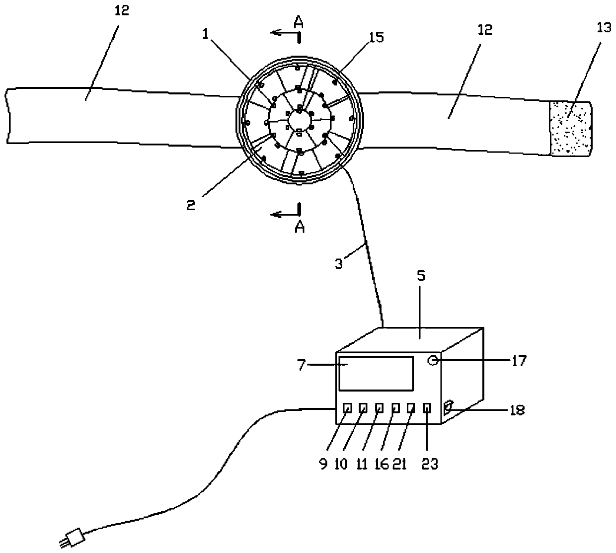 Abdominal massage device for pressurizing and heating