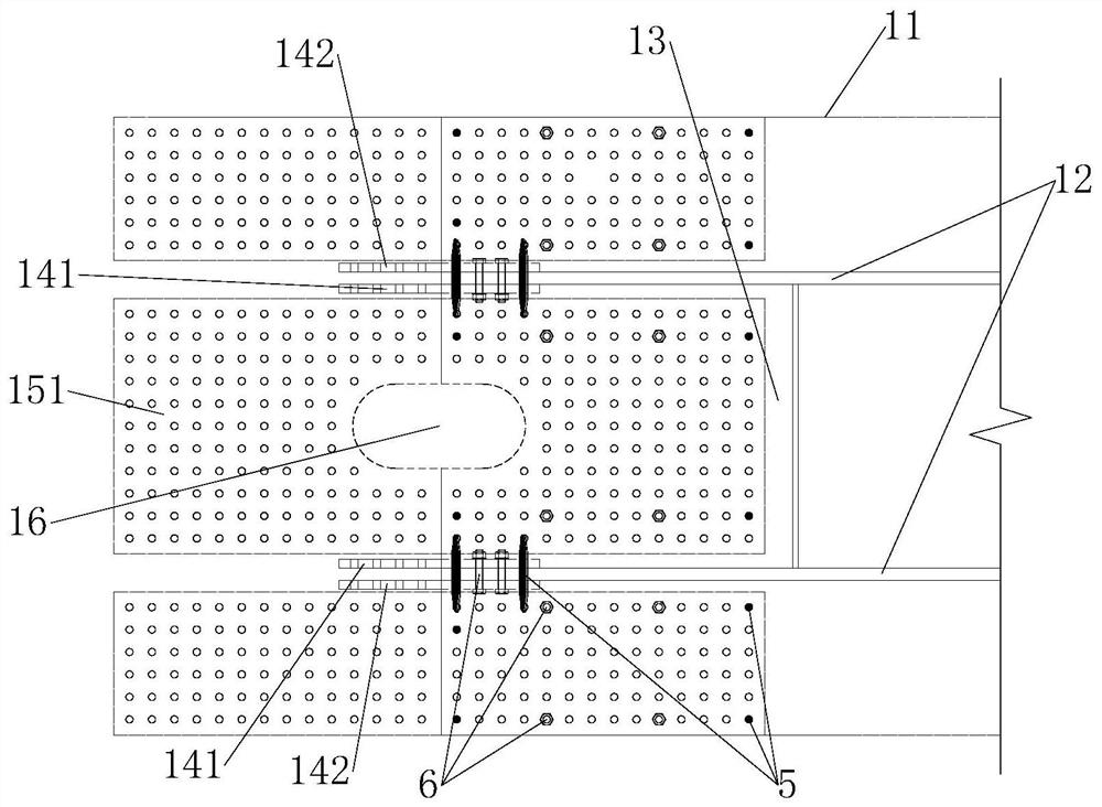 Rapid installation closure construction method for steel beam bolting closure section splice plate