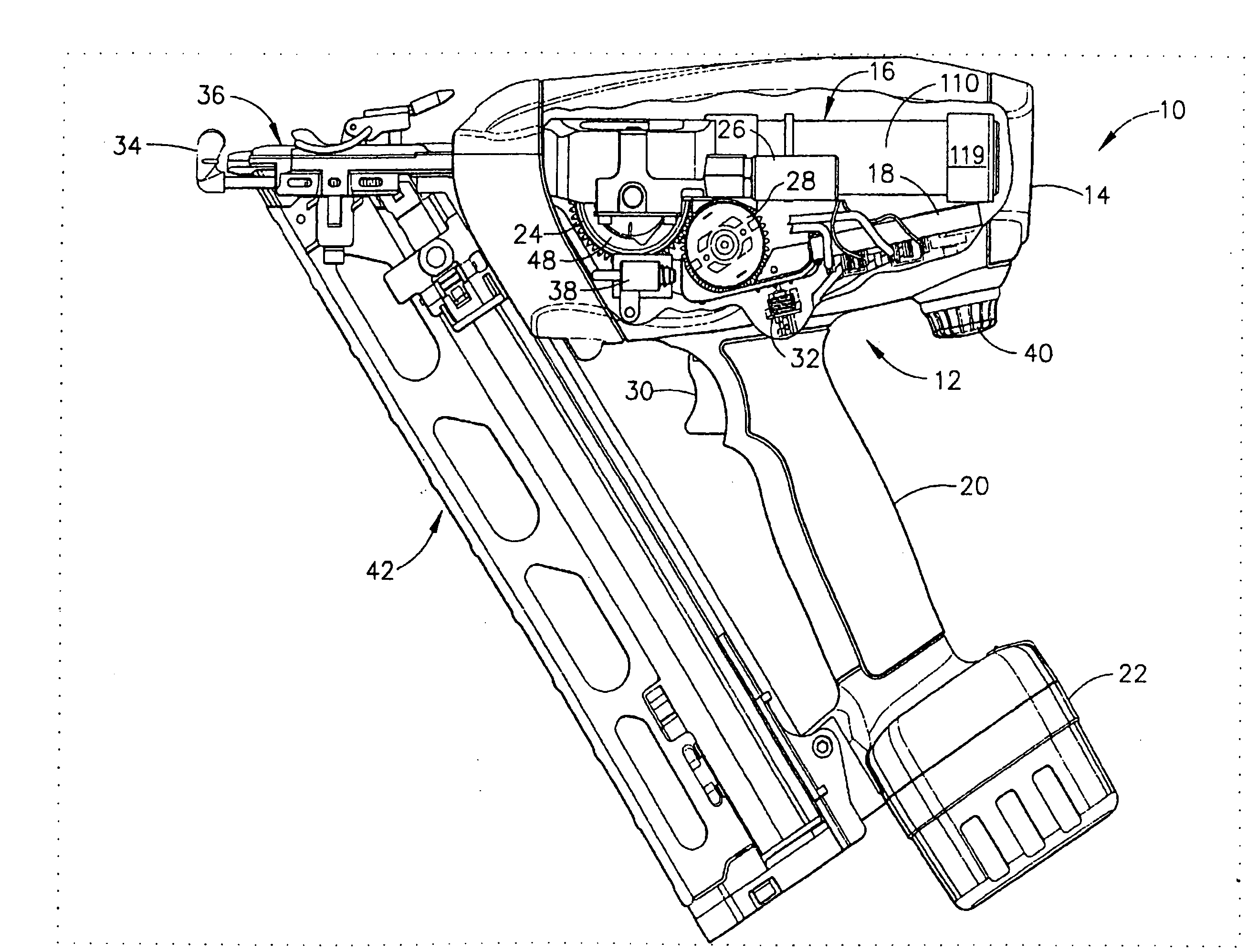 Control module for flywheel operated hand tool