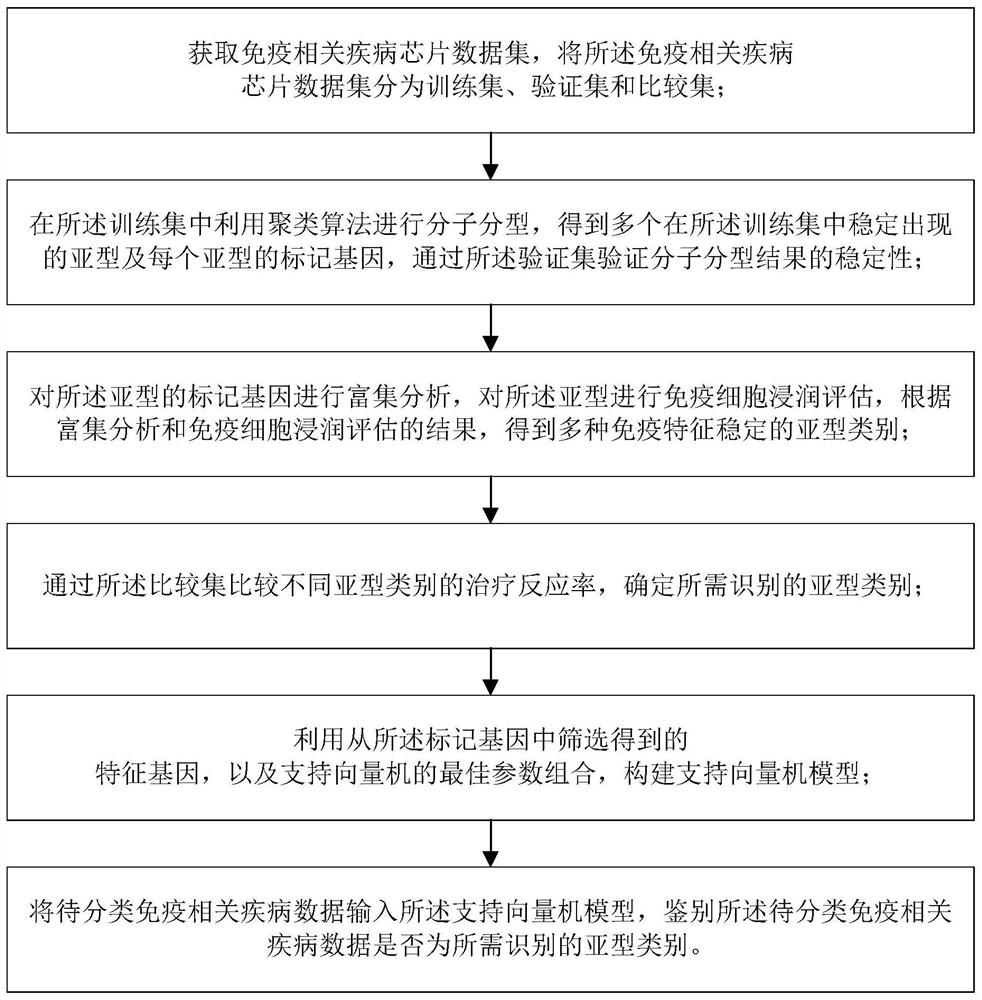 Classification method and system of immune-related disease molecular typing and subtype classifier