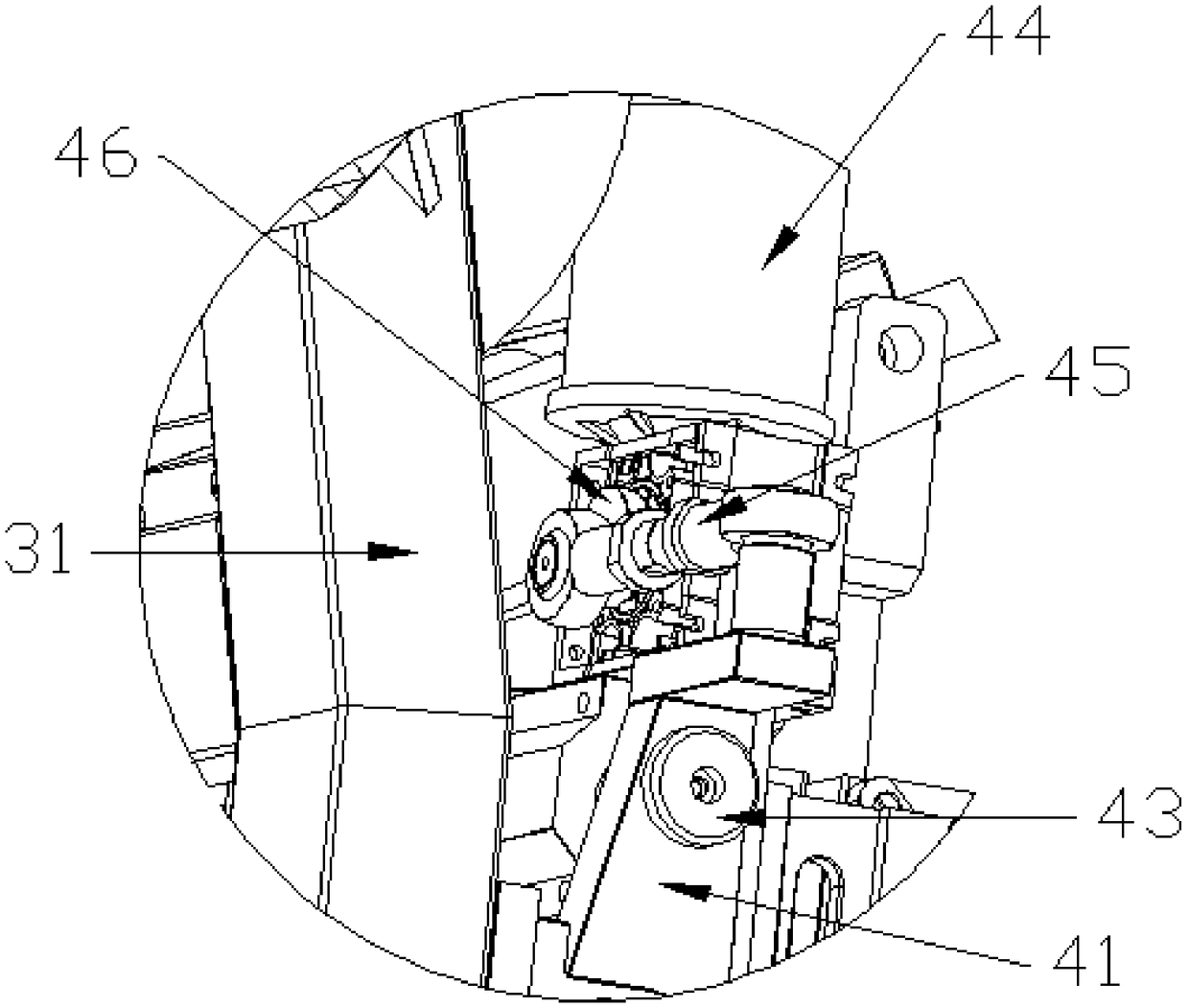 Automatic polishing device for external round corners of vertical face of tableware