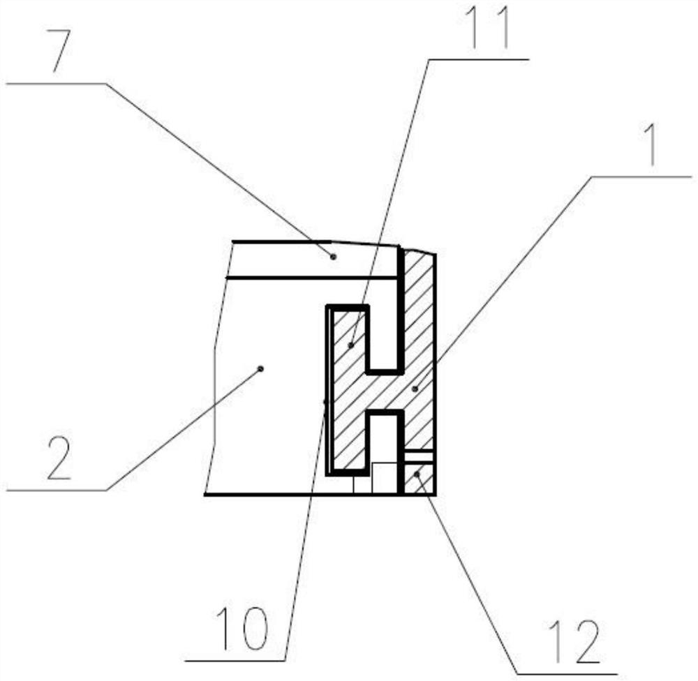 Water-lubricated thrust pad lateral elastic baffle limit structure