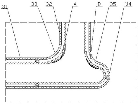 An anti-clogging conveying pipe structure and anti-clogging method for pneumatic conveying of viscous materials