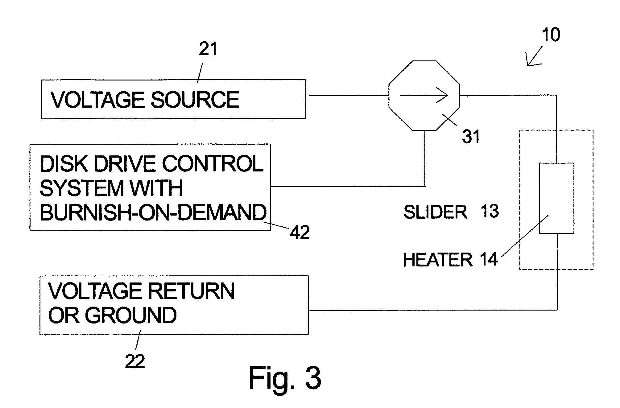 Disk drive slider design for thermal fly-height control and burnishing-on-demand