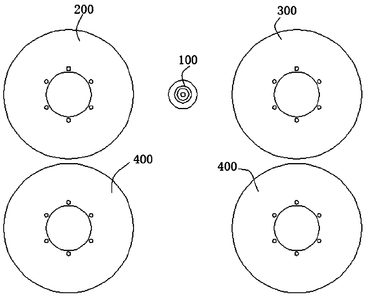 Coreless spinning machining method for large-scale multi-variable-diameter hollow shaft