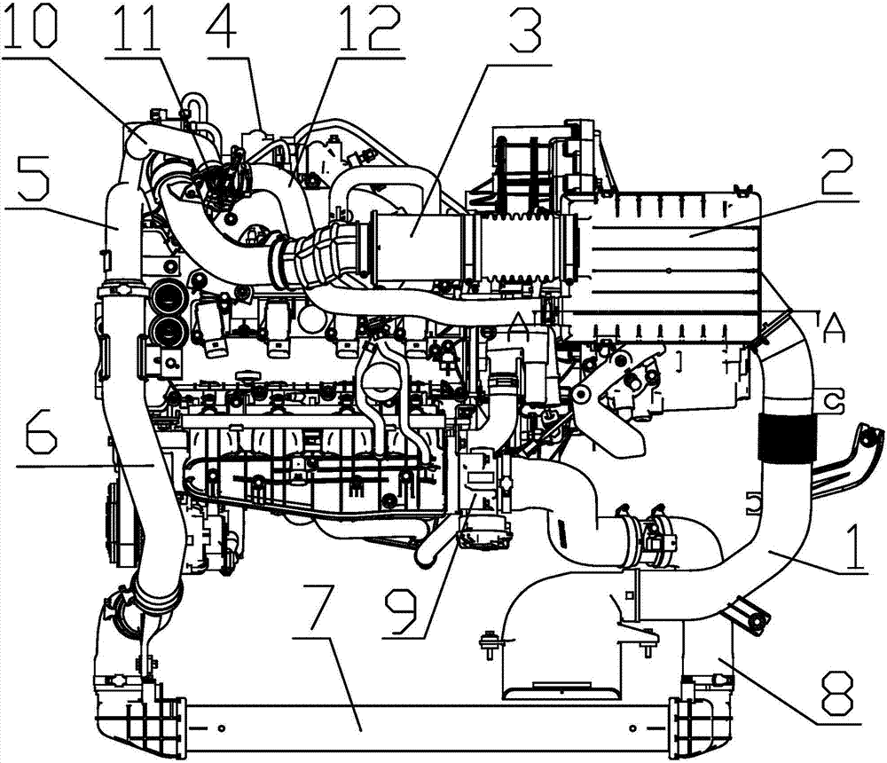 Turbo supercharged engine air inlet system noise reduction structure