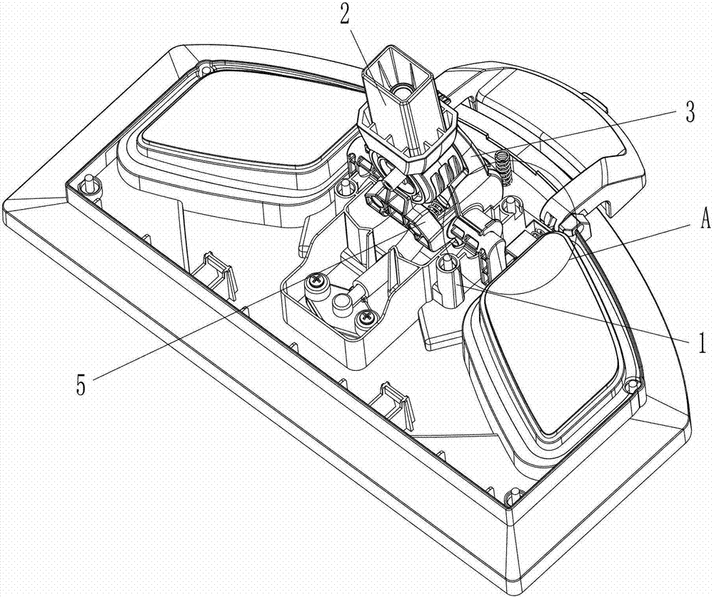 Locking mechanism between ground brush body and handle component and cleaning equipment