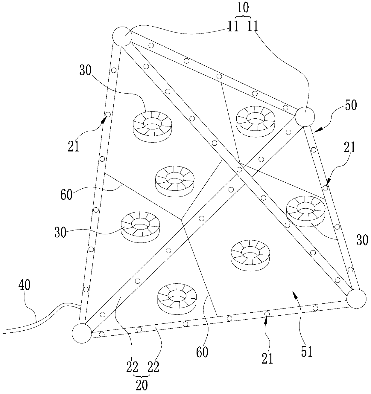 Biological packing apparatus with integrated aeration function