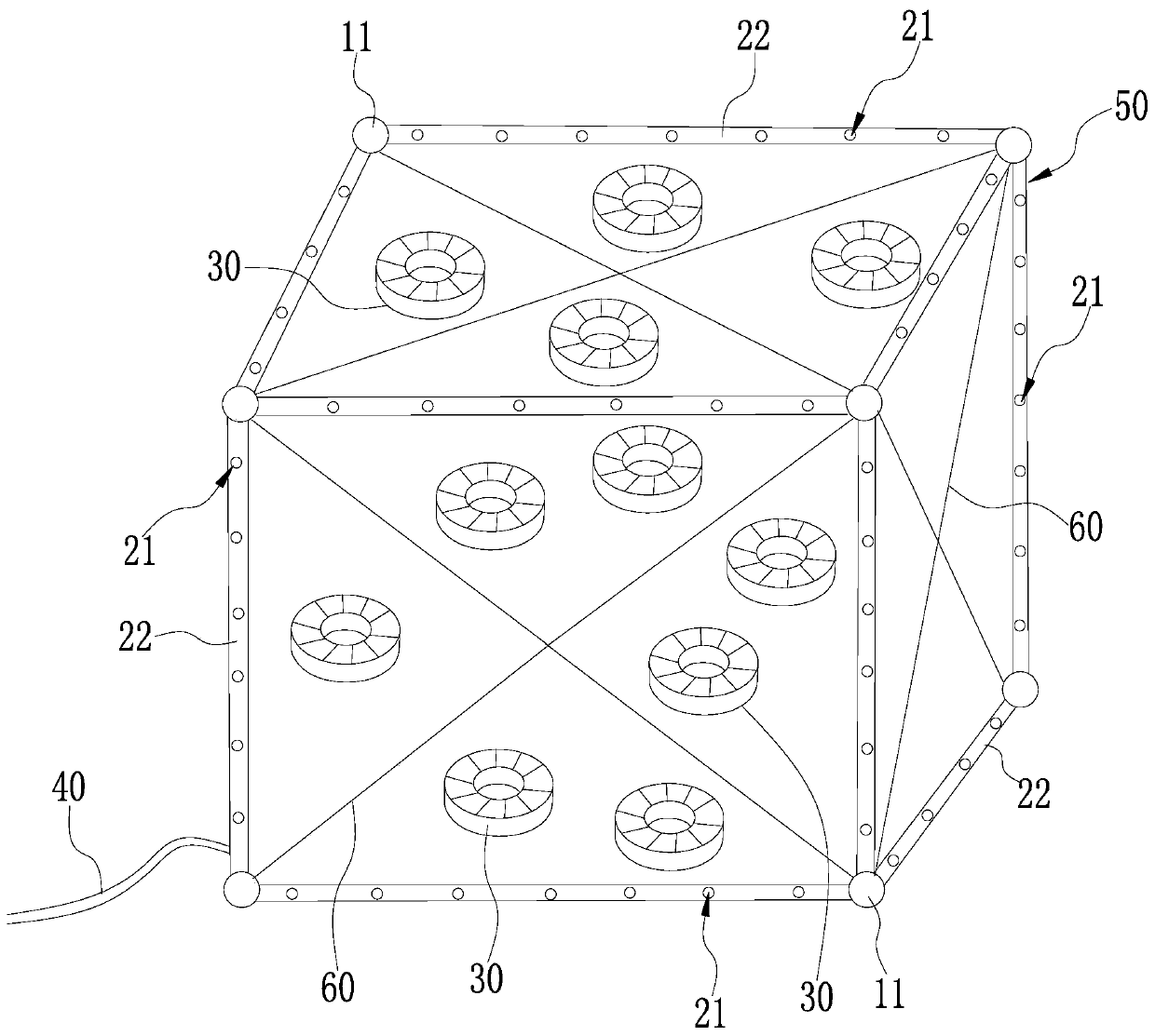 Biological packing apparatus with integrated aeration function