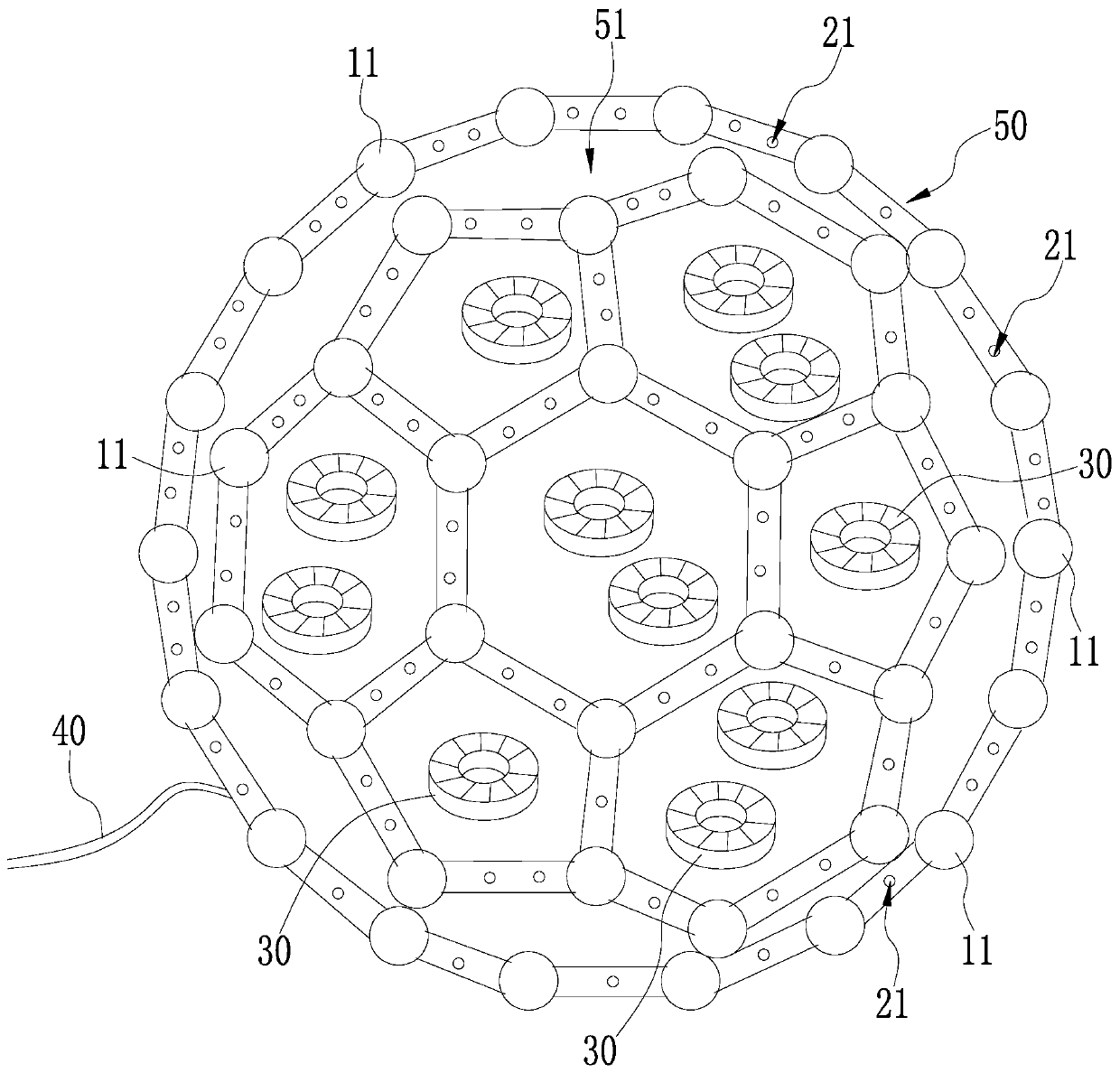 Biological packing apparatus with integrated aeration function