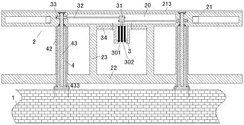 A bridge with adjustable guardrail height