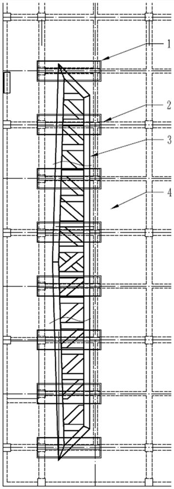 Basement roof steel truss prefabricated splicing jig frame and installation method thereof