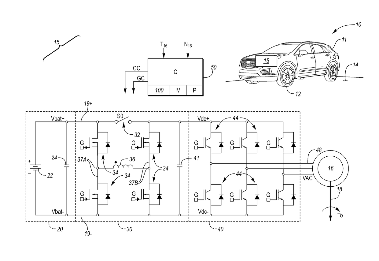 Electric drive system enhancement using a DC-DC converter