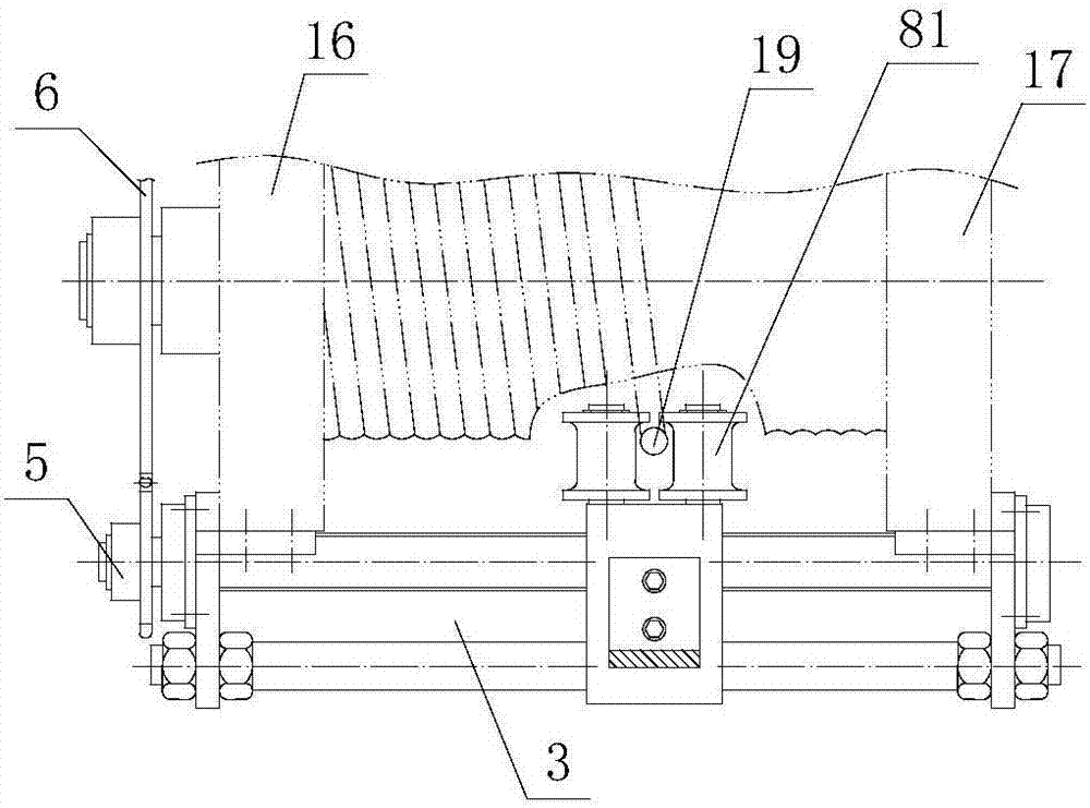 Rope guiding machine with guiding rod type thread rope guiding device