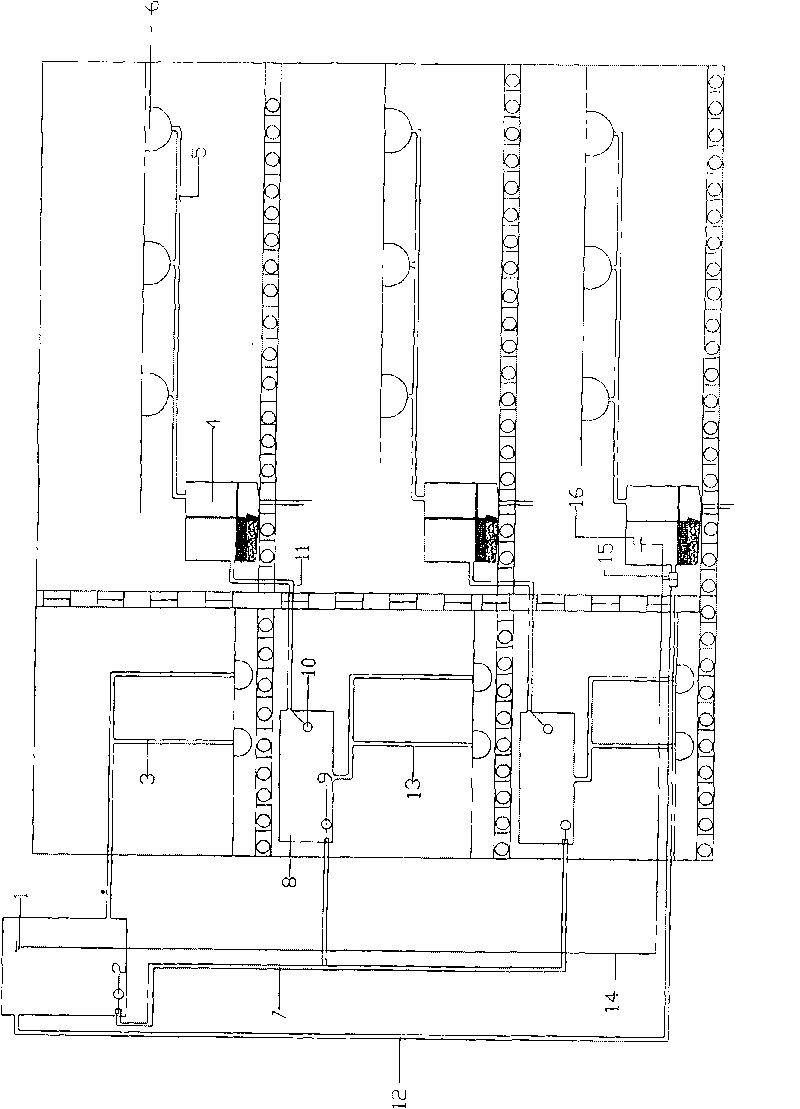 Wastewater recycling system of large-scale public place