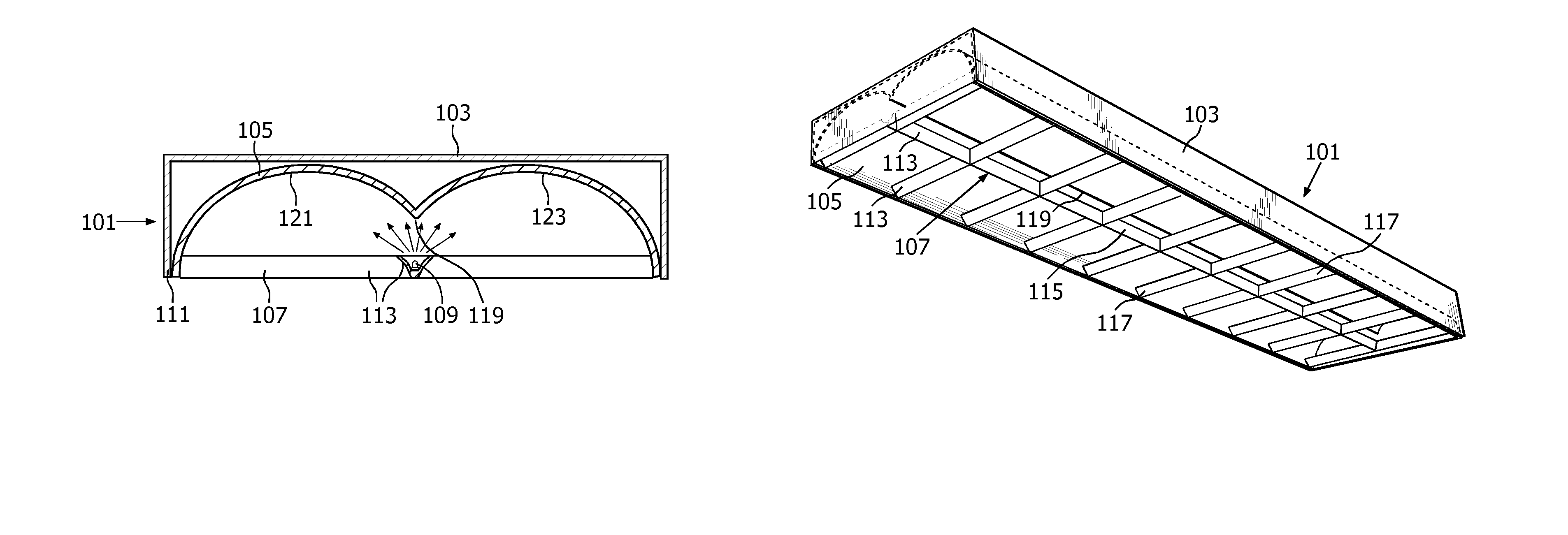 Luminaire comprising LEDs