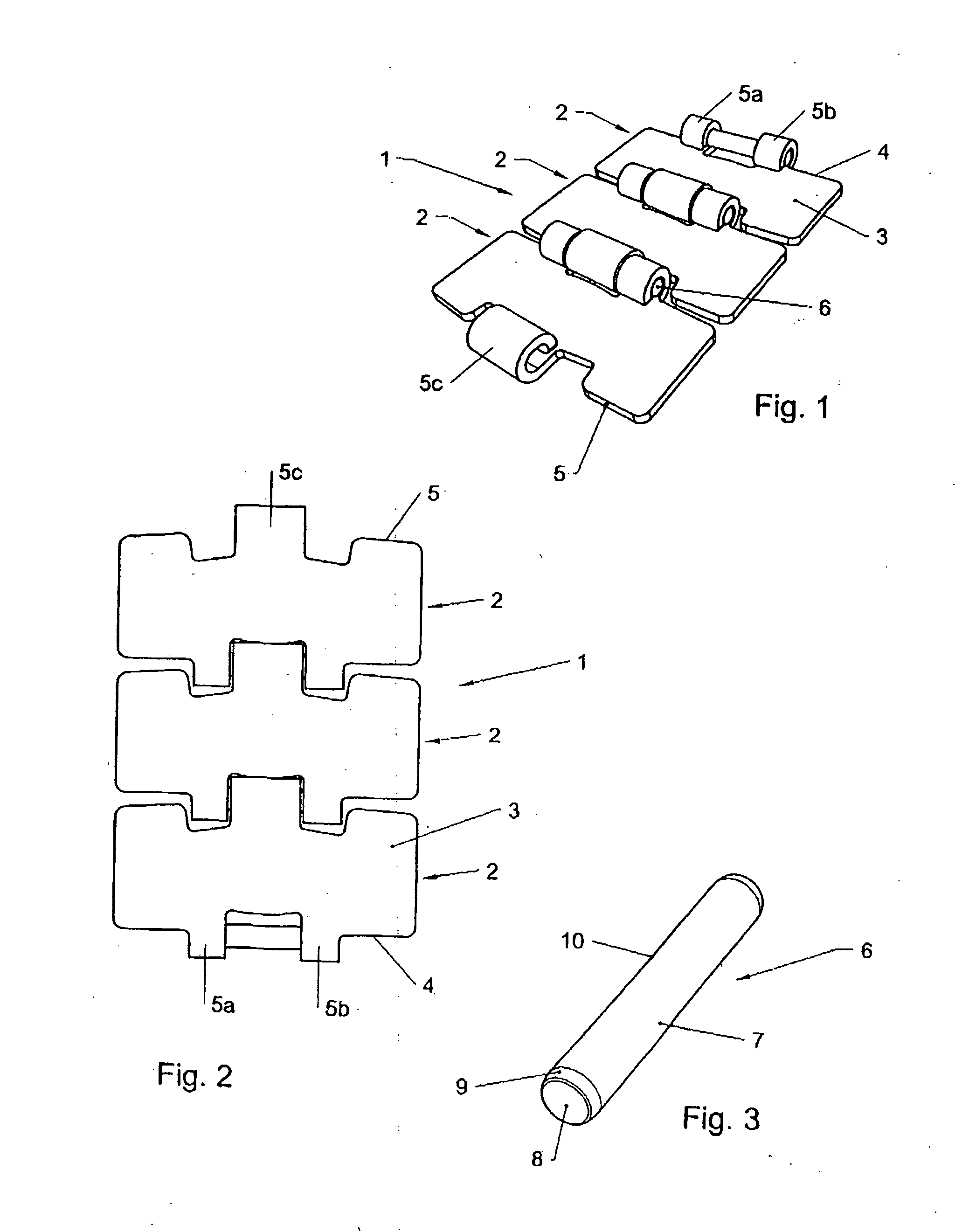 Chain pin for hinge conveyor chains