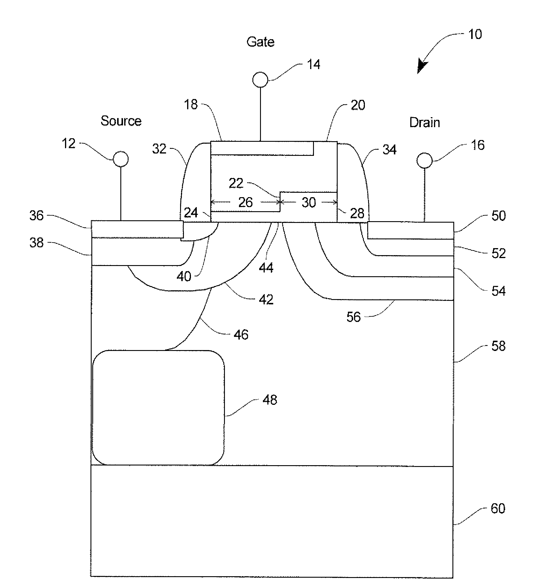 Integrated complementary low voltage rf-ldmos