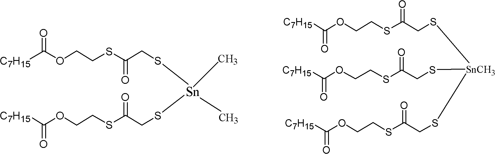 Methyl tin reverse thioester and preparation method thereof