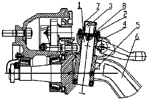 Steering axle steeling angle sensor device