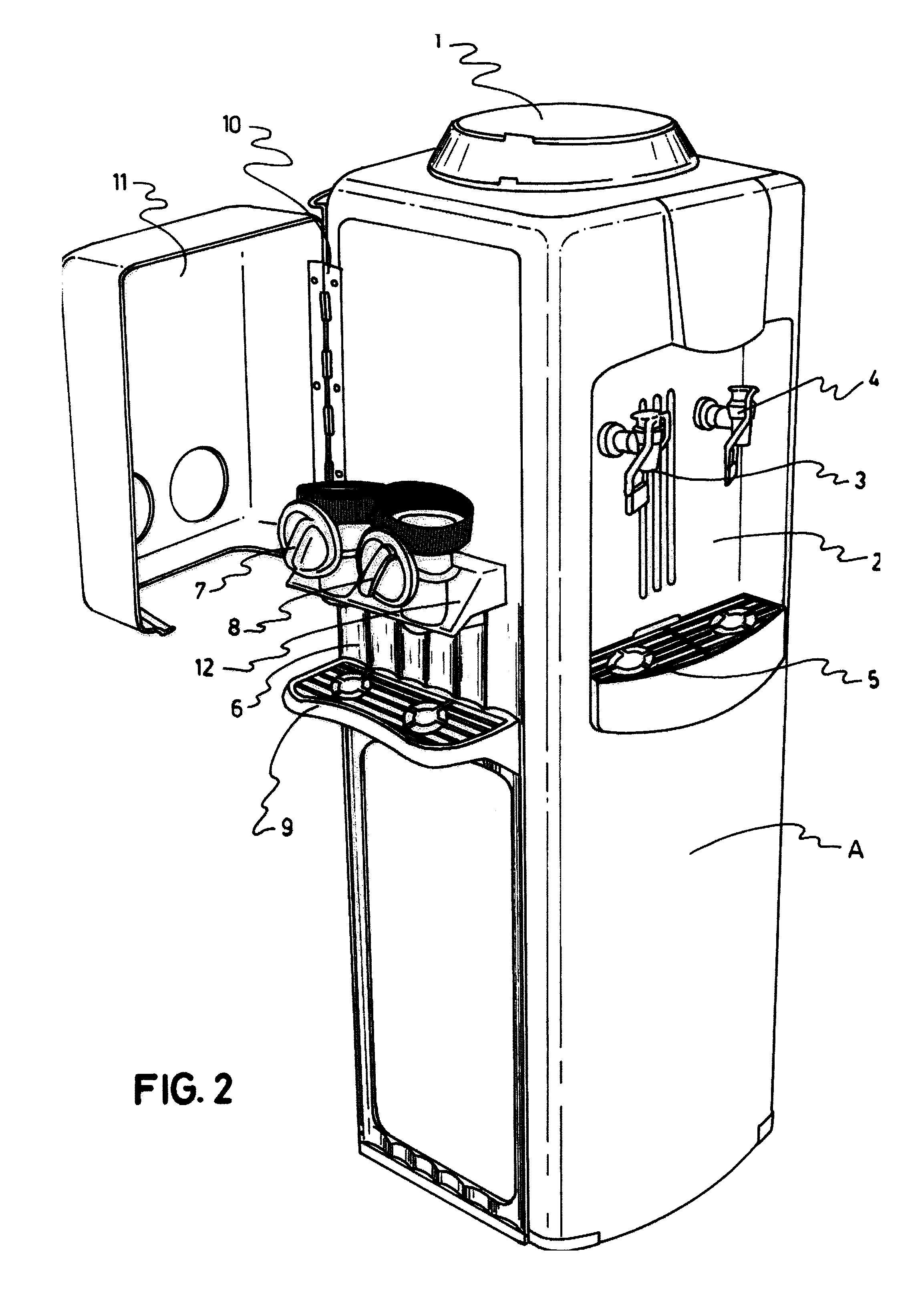 Dosing Dispensor for Powdered or Granular Material to be Affixed to Water Dispensors