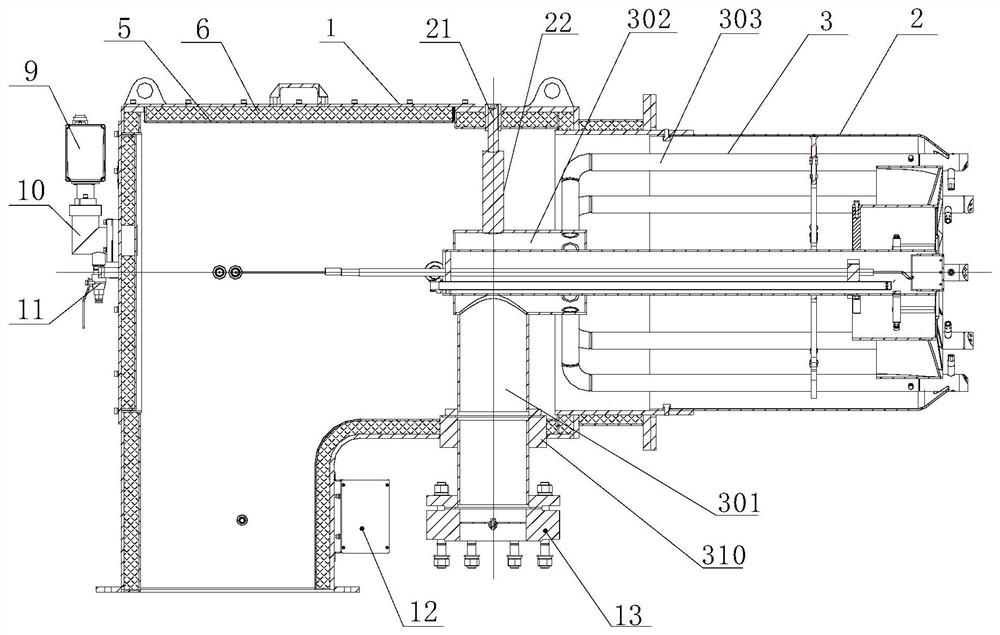 Split hot air type low-nitrogen gas burner