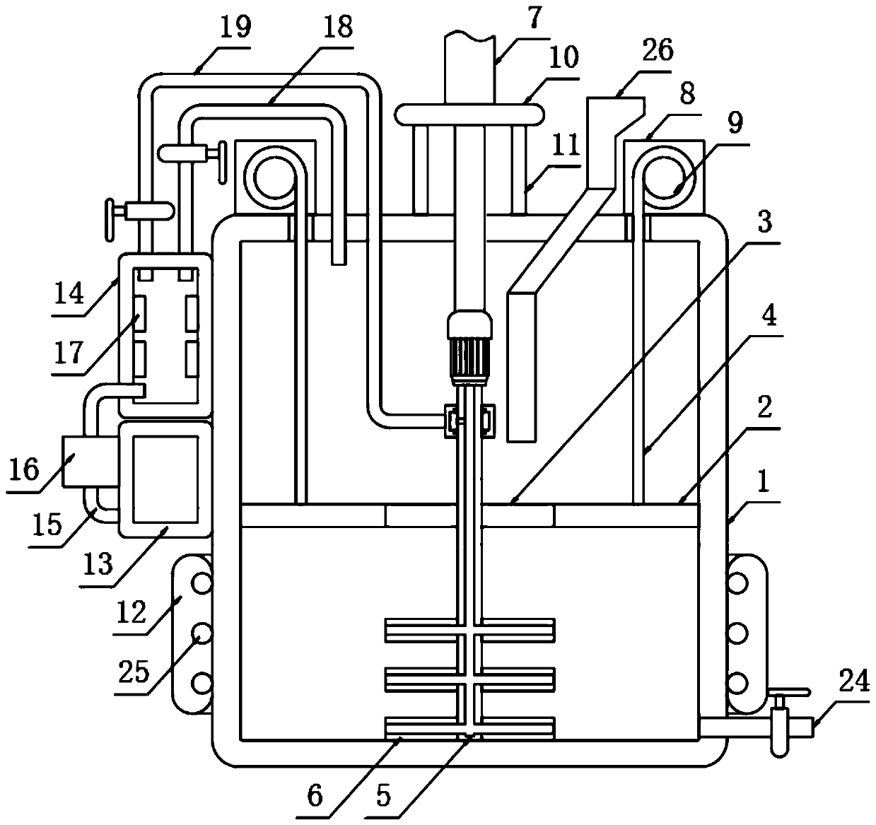 Extruding device for thermosetting powder coating production