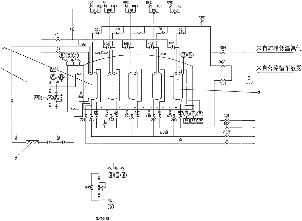 Mother-child tank type liquid nitrogen combination container