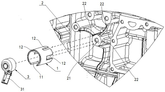 A positioning and installation fixture for knock sensor