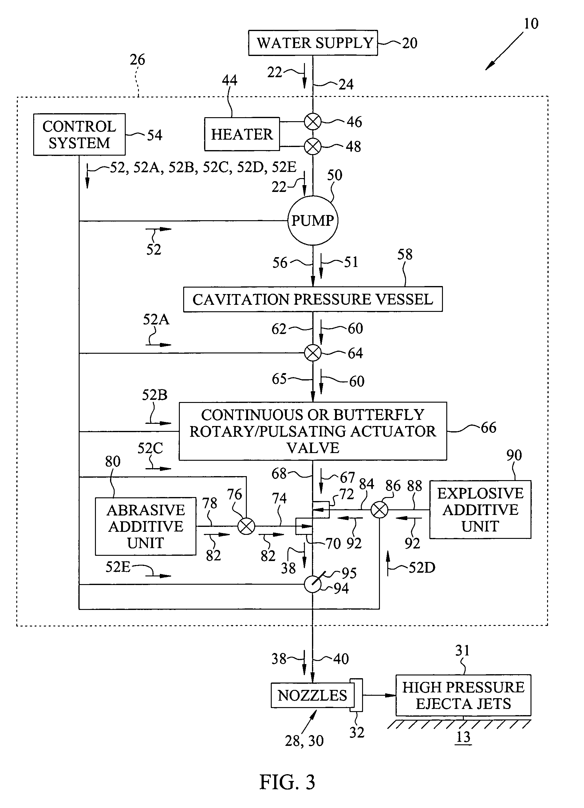 Cavitating explosively augmented water-jet mine cutter system