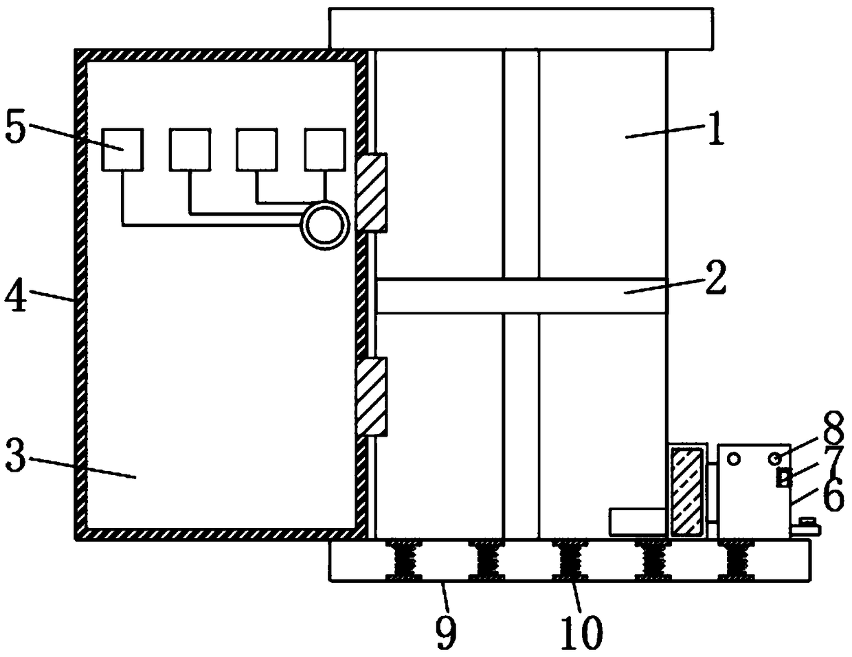 Power cabinet with dust removing function