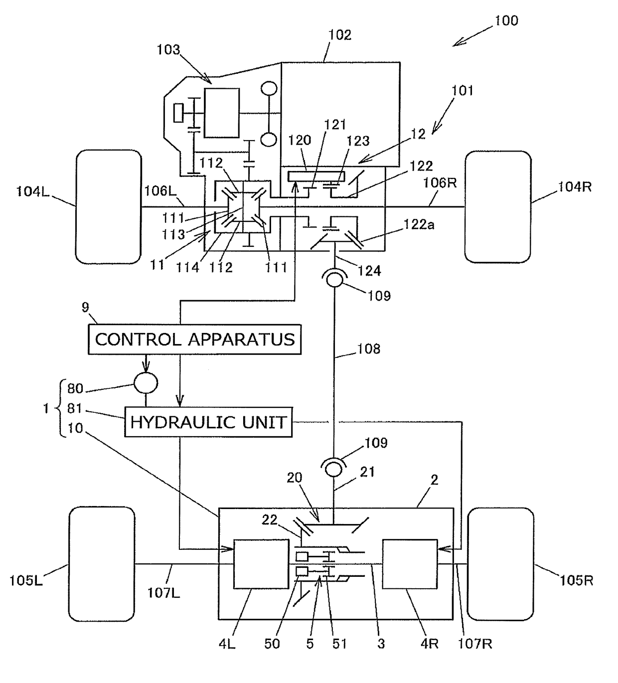 Control method for four-wheel drive vehicle, control apparatus for four-wheel drive vehicle, and four-wheel drive vehicle