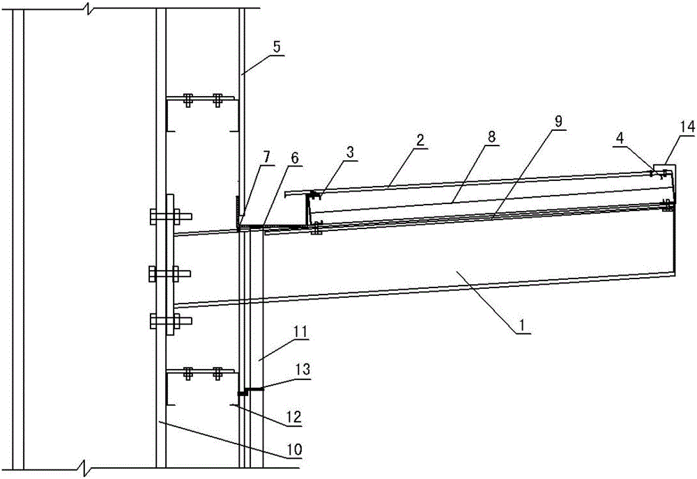 A steel structure reverse flow double-layer color plate canopy