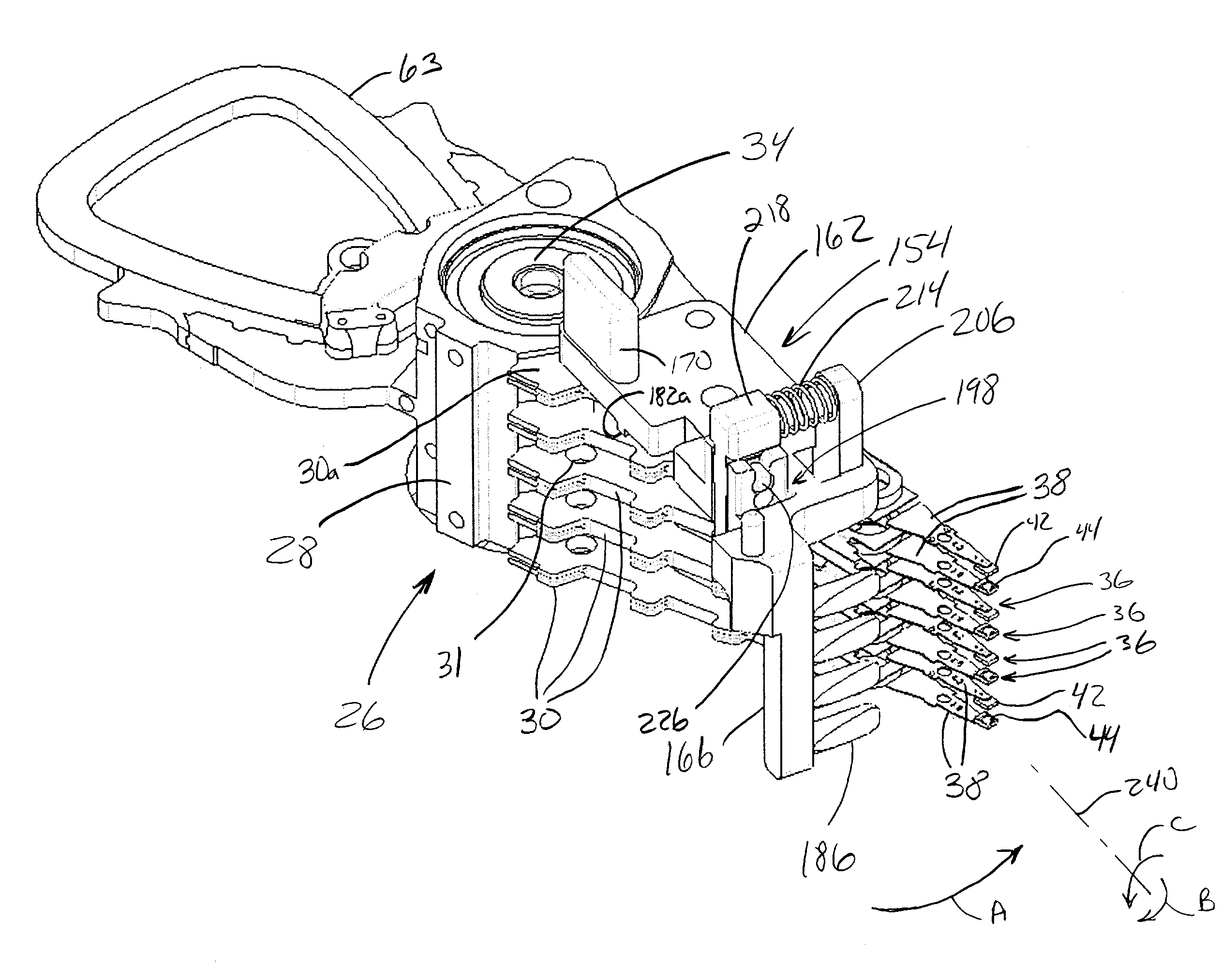 Spring assisted head stack assembly comb