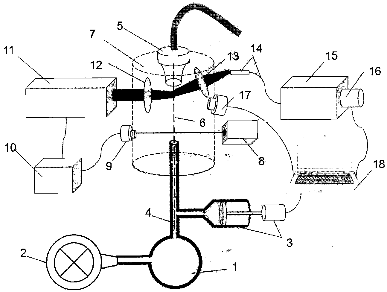 Laser induced single droplet breakdown detection method and device