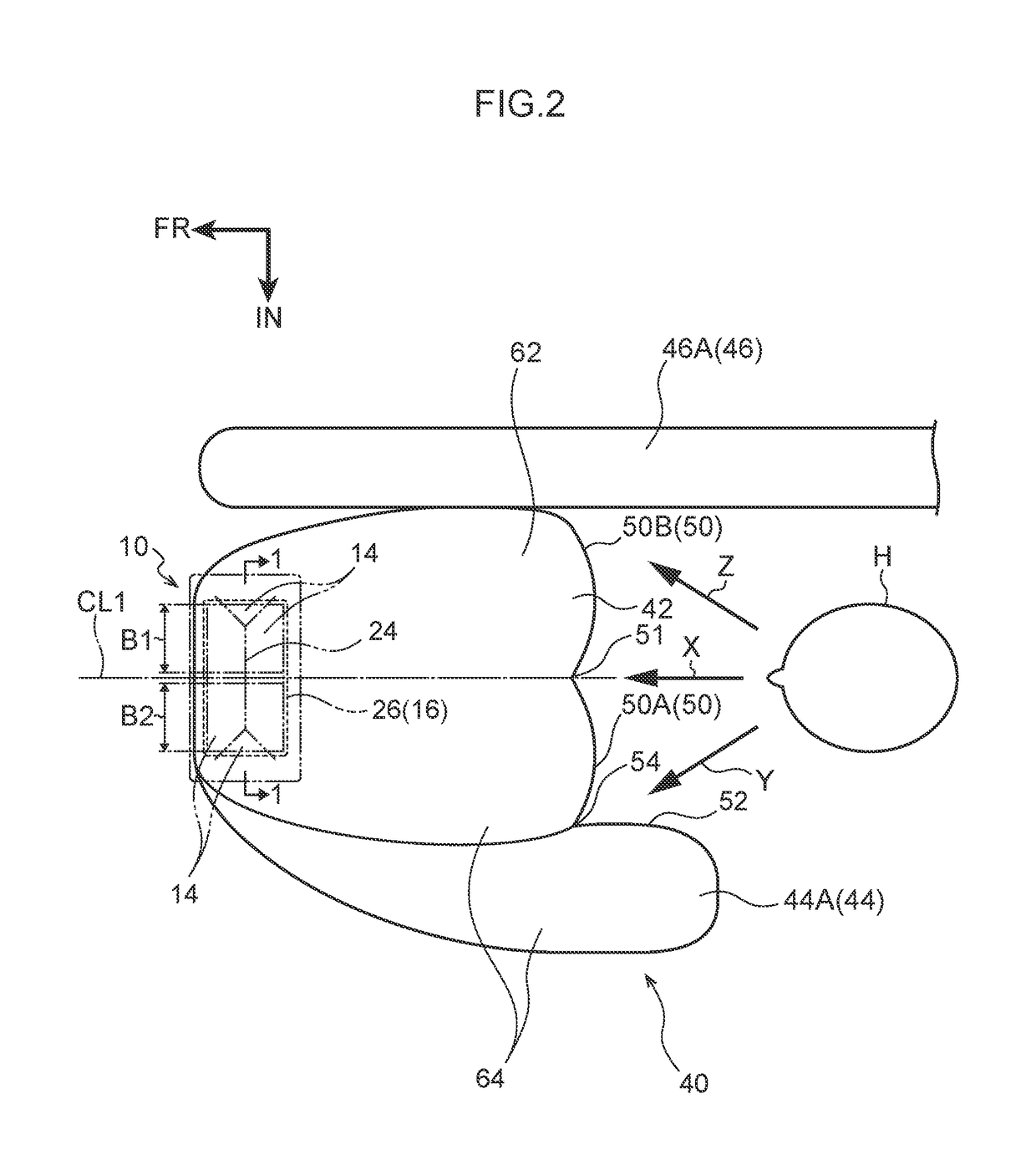 Front passenger seat airbag device