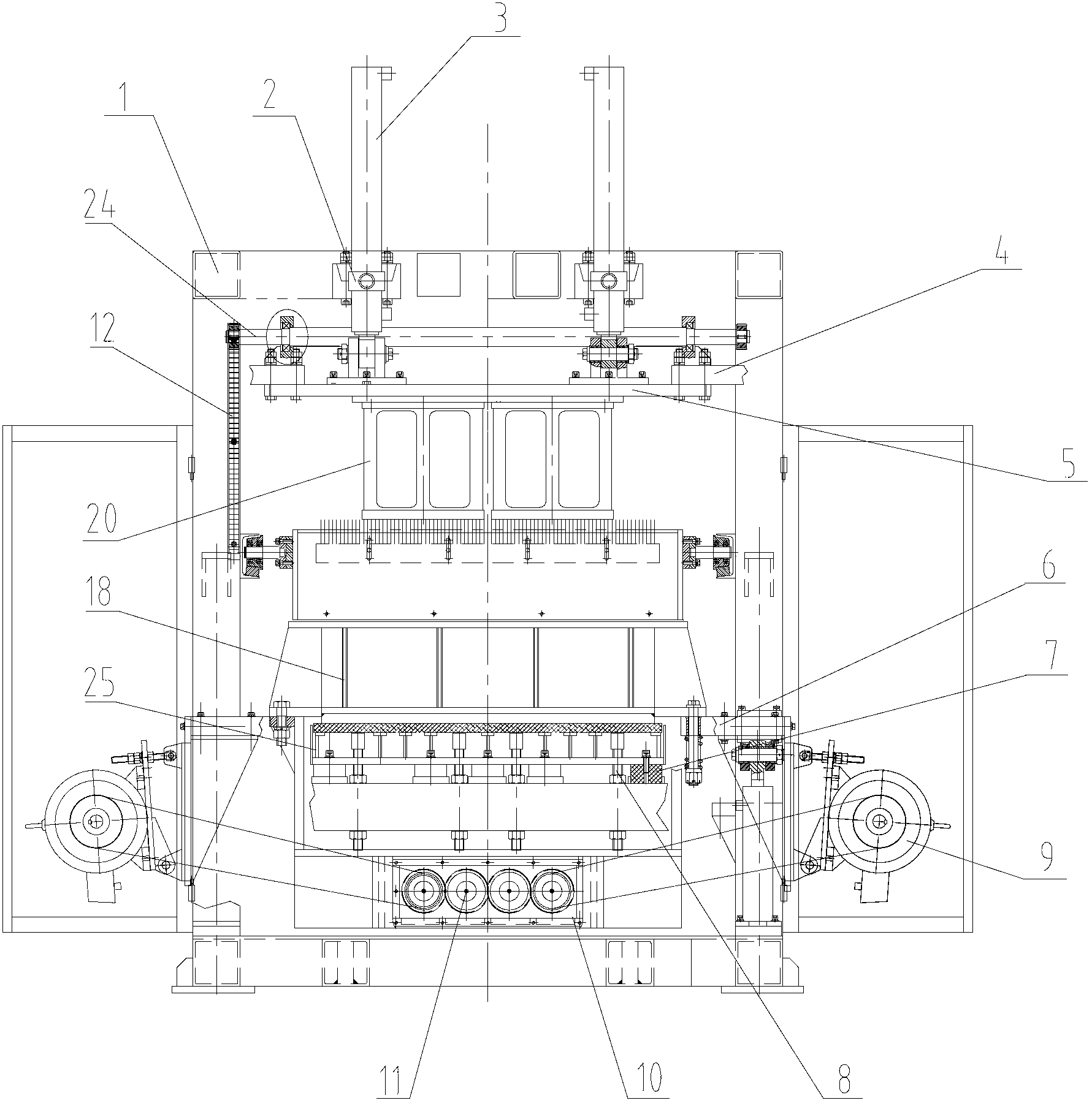 Novel mould vibrating brick making machine