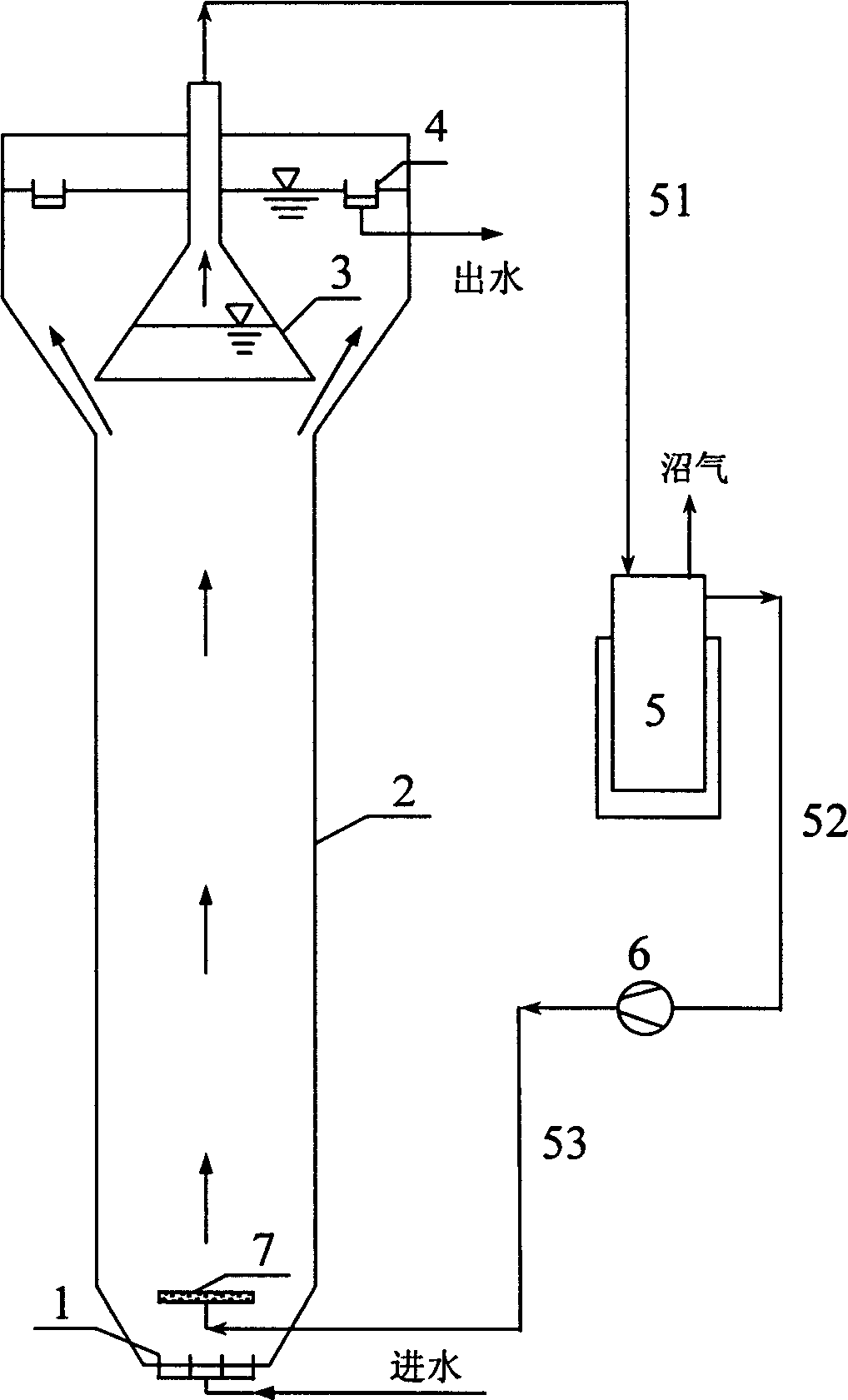 Reactor with anaerobic suspension bed