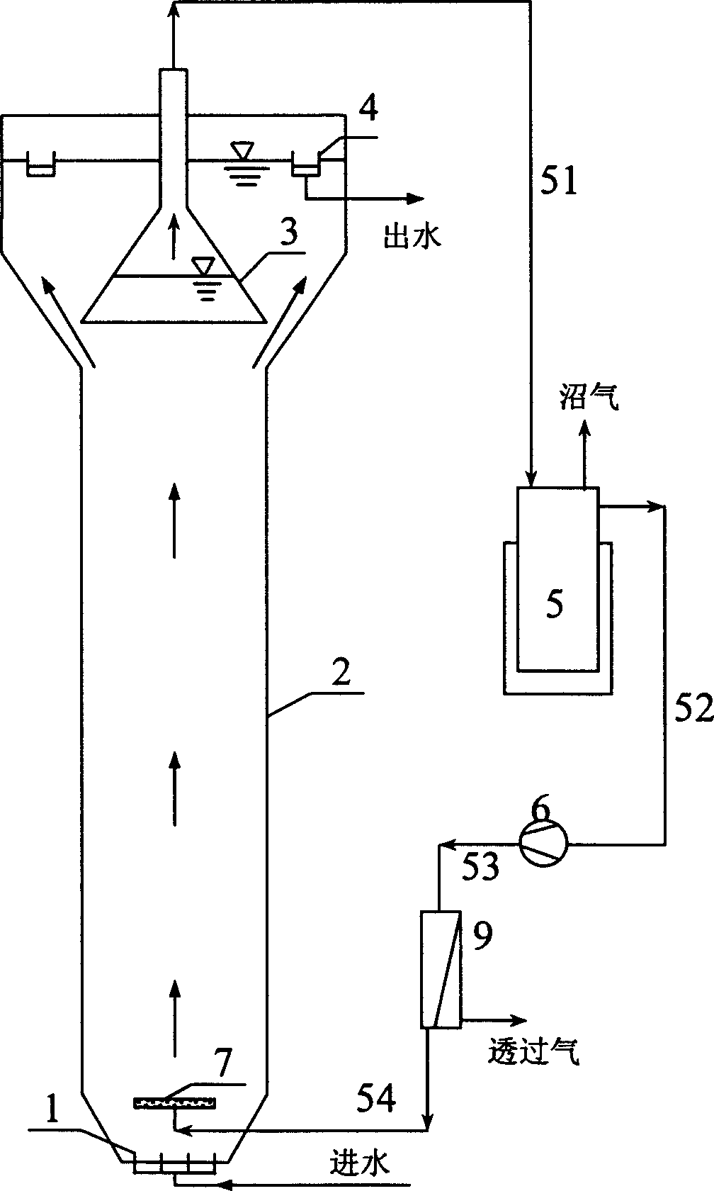 Reactor with anaerobic suspension bed