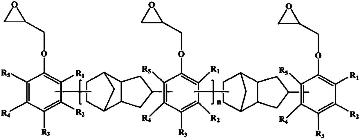 Epoxy resin containing TCPD structure, epoxy resin composition, prepreg, laminated board and printing circuit board