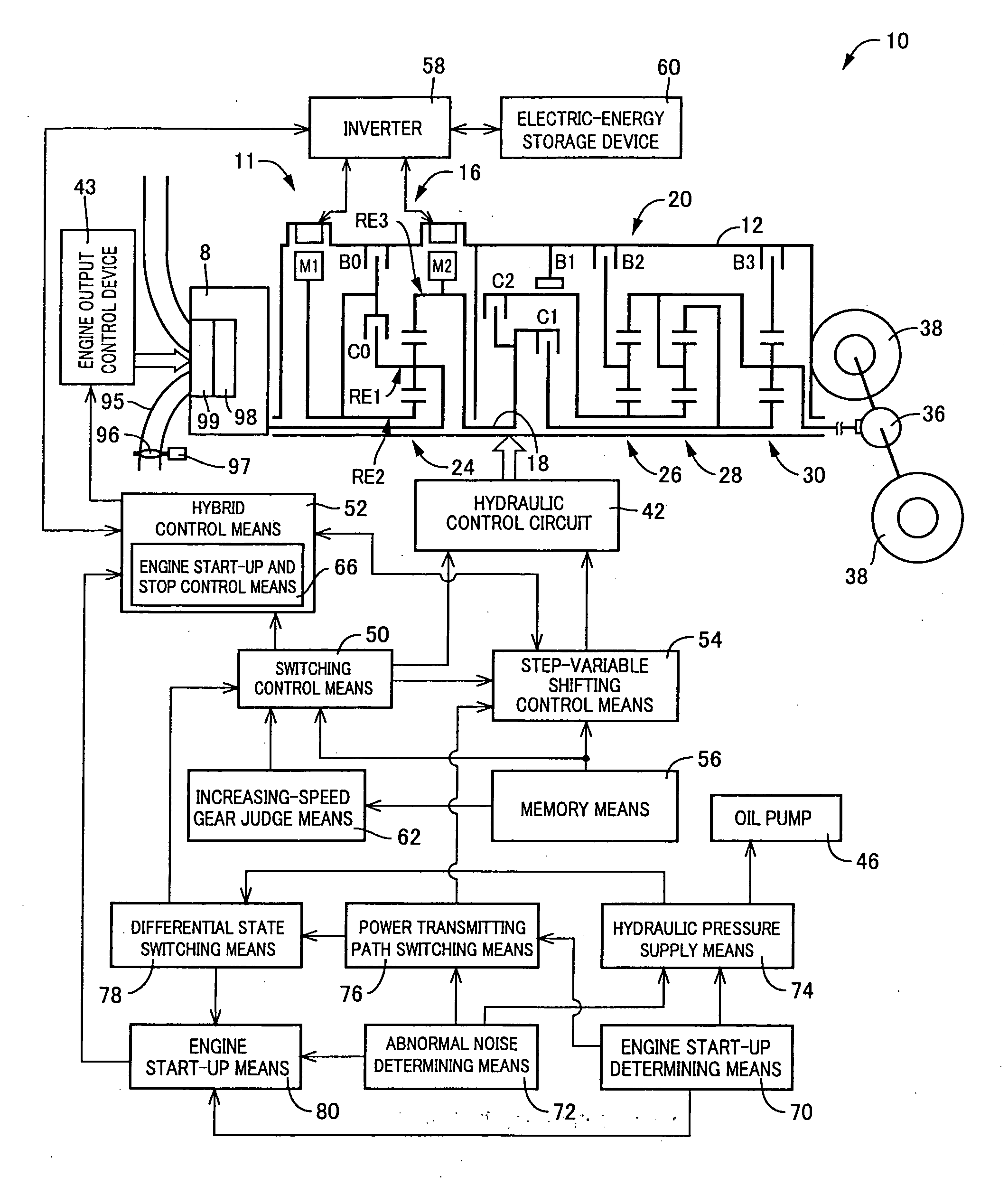 Control device for hybrid vehicle drive apparatus