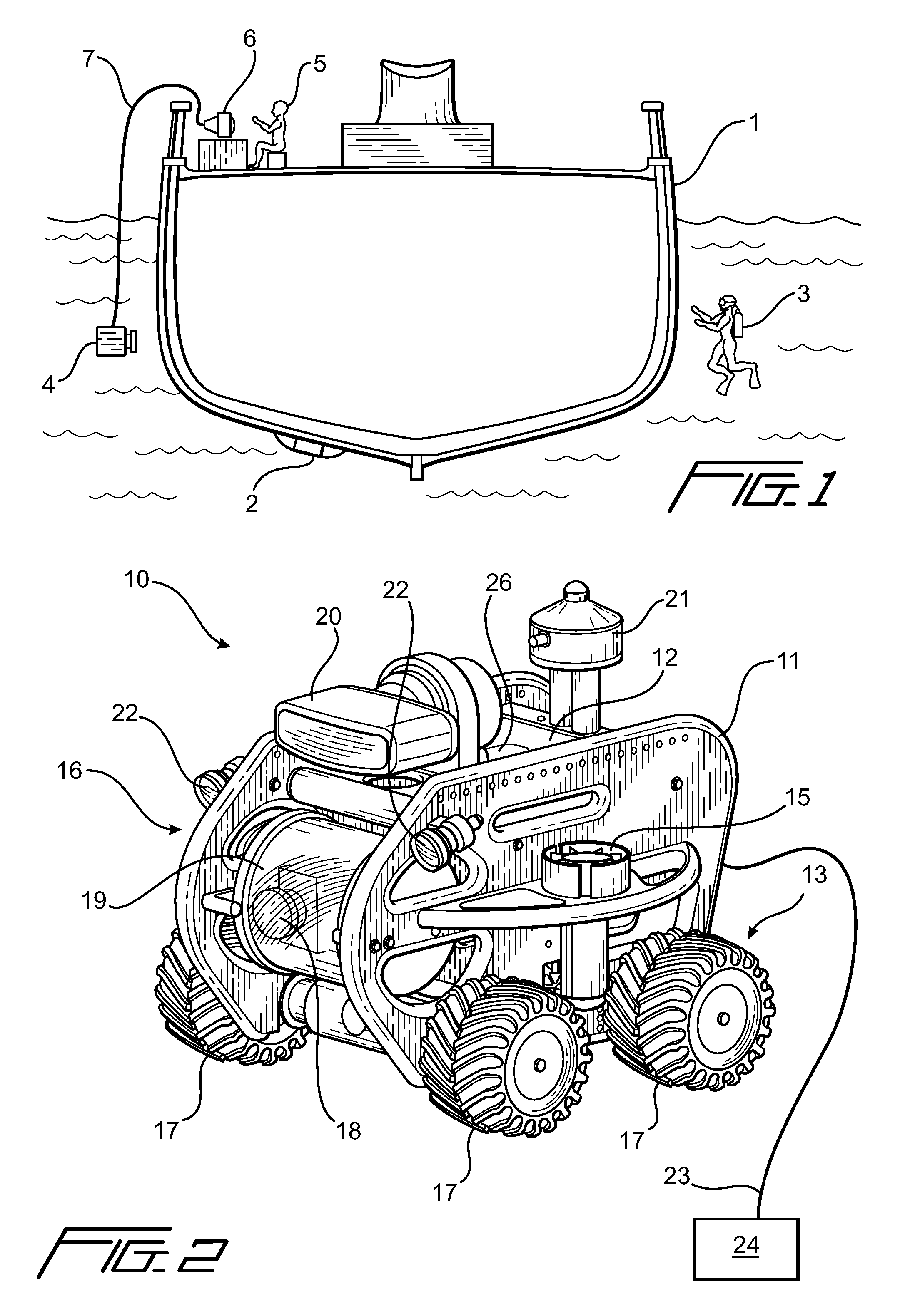 Underwater crawler vehicle having search and identification capabilities and methods of use