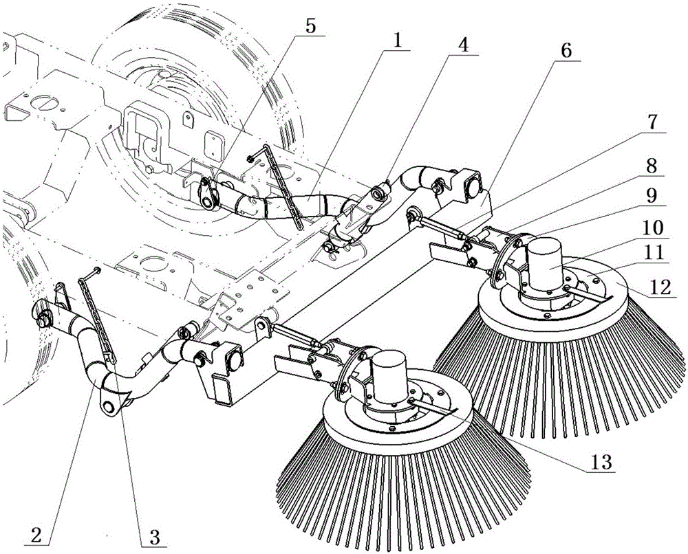 Road sweeper and sweeping device thereof