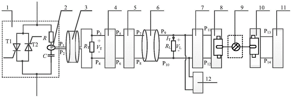 A test device for obtaining the on-off state of thyristor pulse power switch components